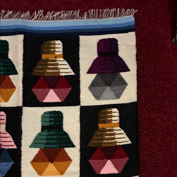 Peruvian Wool Colorful Geometric Patterned Rug - Picture 5 of 9